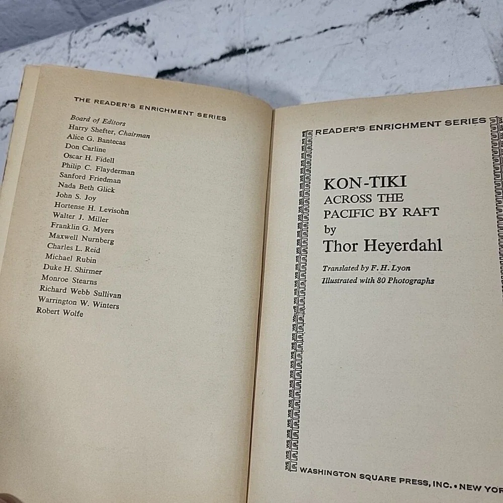 Thor Heyerdahl Kon Tiki 1963 Washington Square Press Paperback